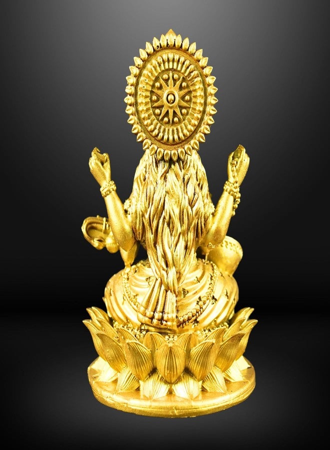 NEEANN Saraswati Devi Idol 4.5 Inches Material Polystone Statue - Painted Brass, Antique Silver & White Finish Veena Vadini Maa Saraswati Murti Vasant Panchami for Home & Office Decor (Brass) - Image 5